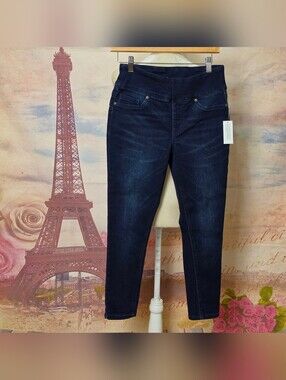 NEW DG2 By Diane Gilman Dark Blue Slim Stretch Jeans Sz PS